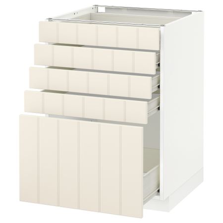 Напольный шкаф с 5 ящиками МЕТОД / ФОРВАРА, белый, Хитарп белый с оттенком