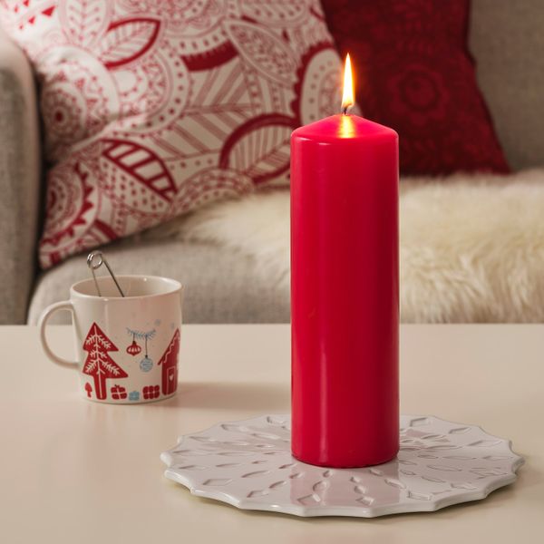 Неароматическая свеча формовая, красный, 25 см IKEA ВИНТЕРФЕСТ 604.277.02 - схема-чертеж с размерами