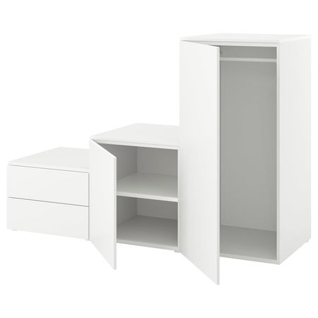 Гардероб 2-дверный + 2 ящика, белый/Фоннес белый 180x57x123 см IKEA OPPHUS ОПХУС 994.369.13