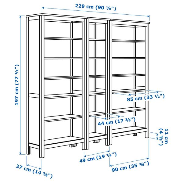 Стеллаж, светло-коричневый 229x197 см IKEA HEMNES ХЕМНЭС 492.311.60 - фото 3
