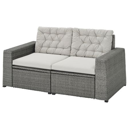 2-местный модульный диван, садовый, 161x82x84 см, серый-темно-серый IKEA SOLLERÖN СОЛЛЕРОН 793.036.50