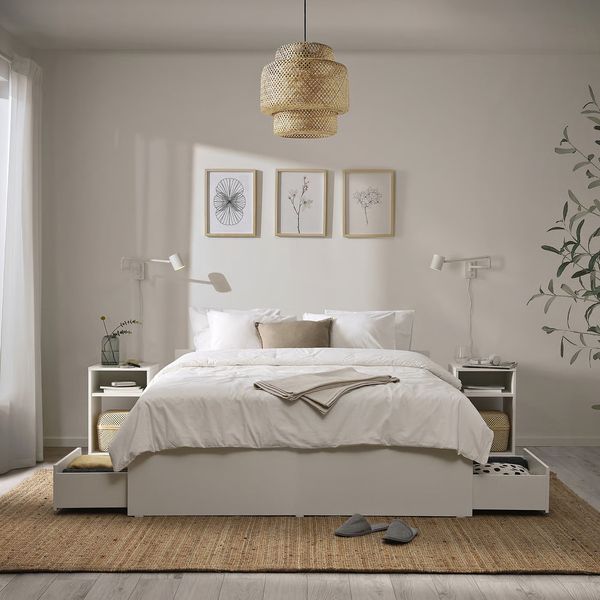 VIHALS Каркас кровати с 4 ящиками - белый 140x200 см - фото 2