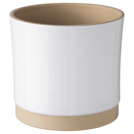 Кашпо, белый/естественный 12 см IKEA UPPVAKTA УППВАКТА 504.419.92
