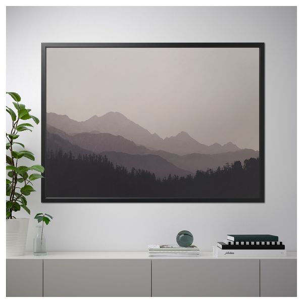 Картина с рамой БЬЁРКСТА, Вершины, черный (140x100 см) - фото 2