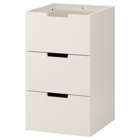 Модульный комод с 3 ящиками НОРДЛИ, белый