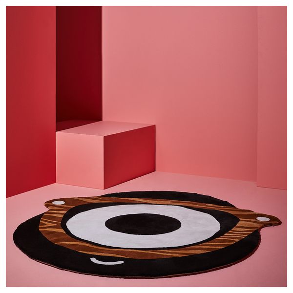 Ковер, короткий ворс ФЁРНИАД, черный (153x170 см) - схема-чертеж с размерами