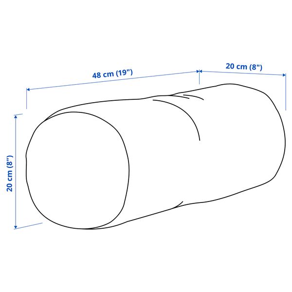 Подушка, 48x20 см, ярко-розовый, оранжевый IKEA EKLUGGMAL 605.615.40 - схема-чертеж с размерами