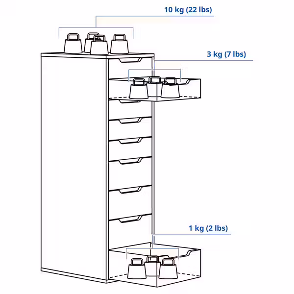 ALEX Секция с 9 ящиками - белый 36x116 см - фото 4