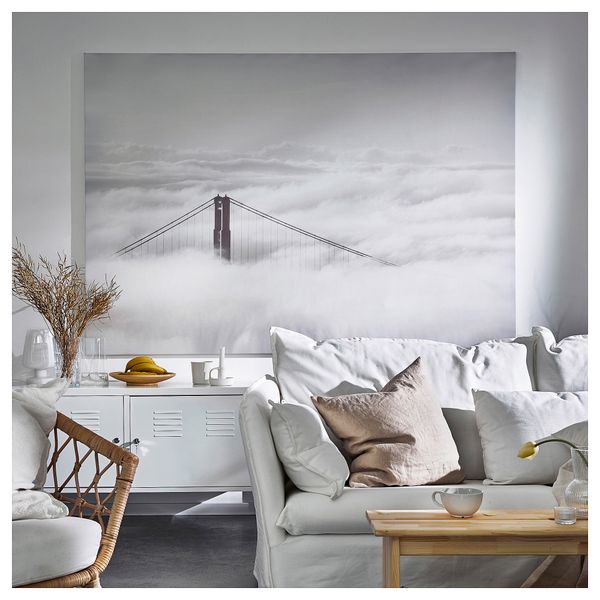 Картина с рамой, Мост и облака, черный, 200x140 см IKEA BJÖRKSTA БЬЁРКСТА 195.089.37 - схема-чертеж с размерами