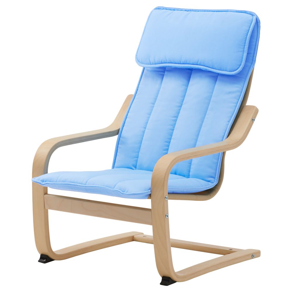 Кресло детское ПОЭНГ, березовый шпон, Алмос синий - фото 1