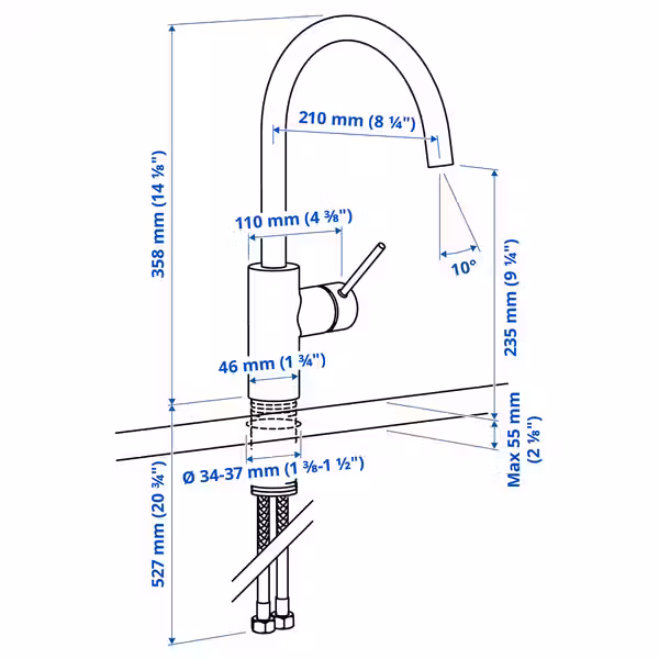 IKEA, дополнительный ракурс - схема-чертеж с размерами