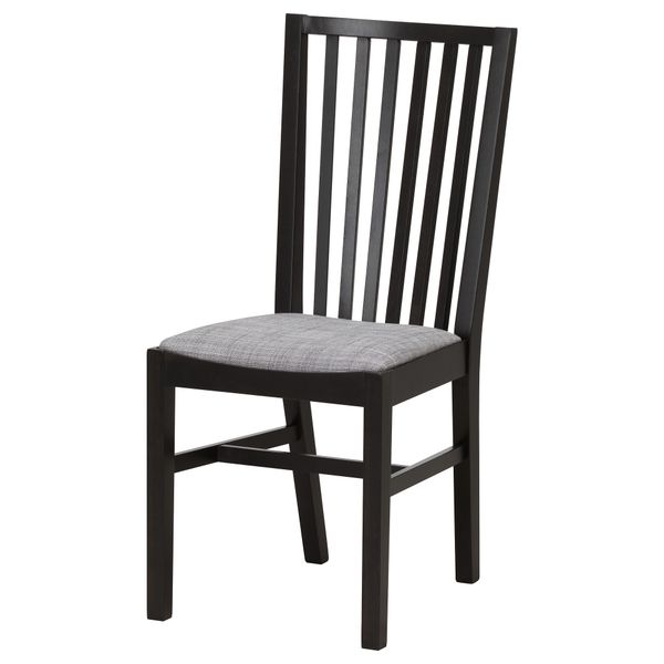 Стул НОРНЭС, черный, Исунда серый - фото 1