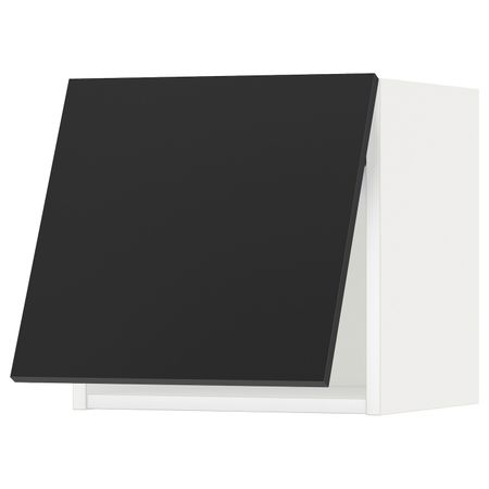 Горизонтальный навесной шкаф, белый/Юдевалла антрацит 40x40 см IKEA МЕТОД 292.403.92