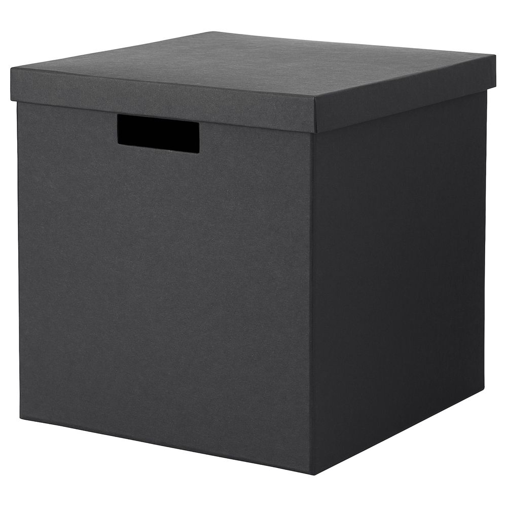 Коробка с крышкой, черный, 30x30x30 см IKEA ТЬЕНА 903.954.84 - фото 1