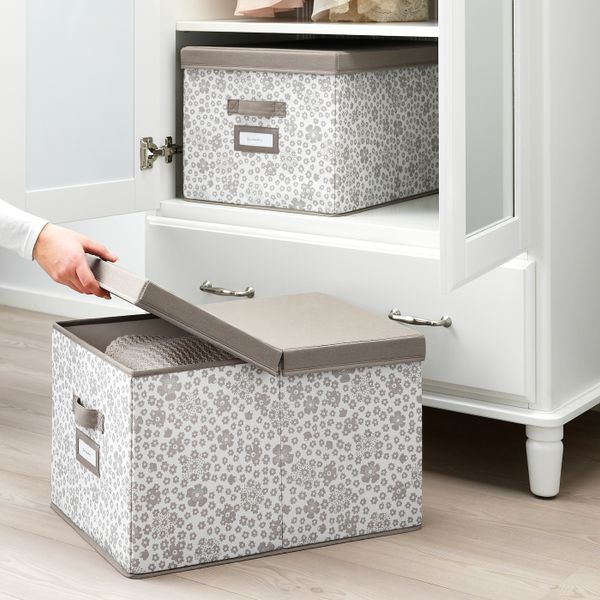 Коробка с крышкой, бежевый 35x50x30 см IKEA STORSTABBE СТОРСТАББЕ 104.103.65 - фото 2