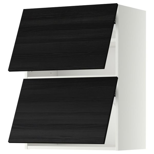 Навесной шкаф, 2 дверцы, горизонтал, белый, Тингсрид черный 60x80 см IKEA МЕТОД 392.244.38 - схема-чертеж с размерами