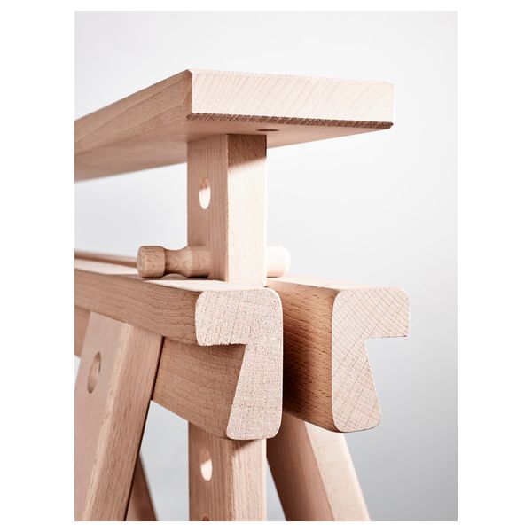 Опора для стола с полкой ФИНВАРД, бук (70x71/93 см) - схема-чертеж с размерами