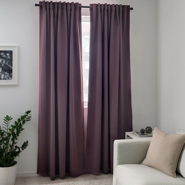 Гардины, блокирующие свет, 2 шт., сиреневый 145x300 см IKEA MAJGULL МАЙГУЛЛ 103.486.27 - схема-чертеж с размерами