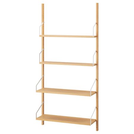Комбинация полок, бамбук 86x25x176 см IKEA SVALNÄS СВАЛЬНЭС 192.050.68
