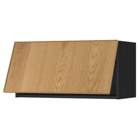 Горизонтальный навесной шкаф МЕТОД, черный, Экестад дуб