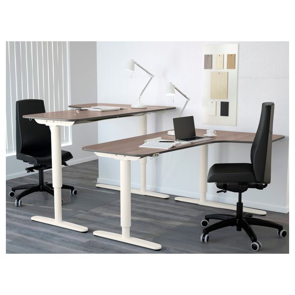 Угловой письменный стол правосторонний, трансформатор БЕКАНТ, серый, белый (160x110 см) - схема-чертеж с размерами