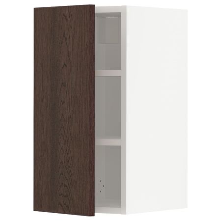 Навесной шкаф с полками, белый/Синарп коричневый 30x60 см IKEA METOD МЕТОД 794.046.73