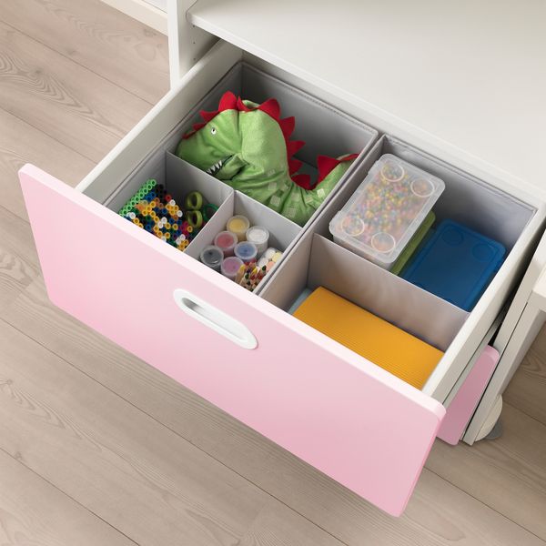 Комбинация для хранения, белый/светло-розовый 300x50x128 см IKEA СТУВА / ФРИТИДС 892.672.51 - фото 4