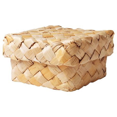 Коробка с крышкой, ручная работа волокно банана 20x20x11 см IKEA ХАНТВЕРК 104.499.71