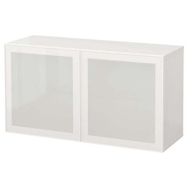 Комбинация настенных шкафов, белый/Глассвик матовое стекло 120x42x64 см IKEA BESTÅ БЕСТО 594.420.01 - фото 1