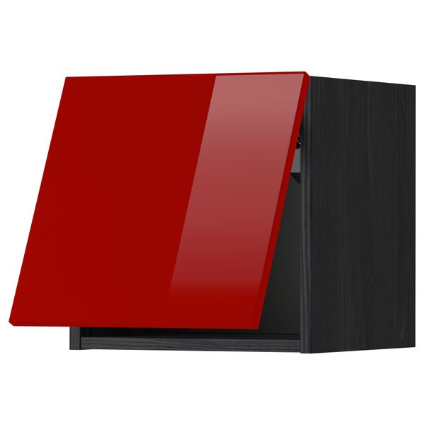 Горизонтальный навесной шкаф МЕТОД, черный, Рингульт красный - схема-чертеж с размерами
