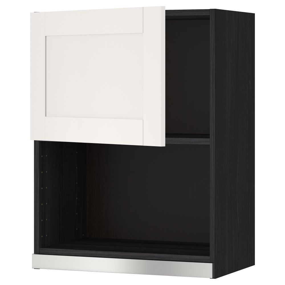 Навесной шкаф для СВЧ-печи МЕТОД, черный, Сэведаль белый - схема-чертеж с размерами