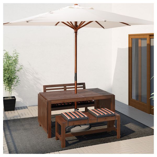 Стол + 2 скамьи, для сада ЭПЛАРО, коричневая морилка, Экерон черный - фото 2