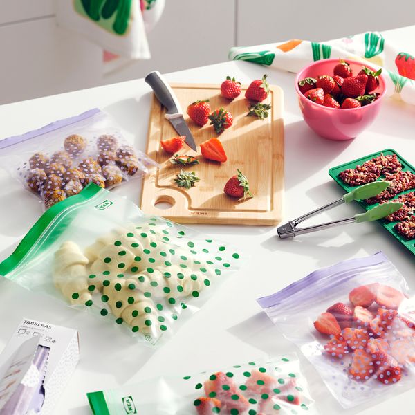 Пакет закрывающийся, зеленый, сиреневый IKEA TABBERAS 505.519.90 - схема-чертеж с размерами