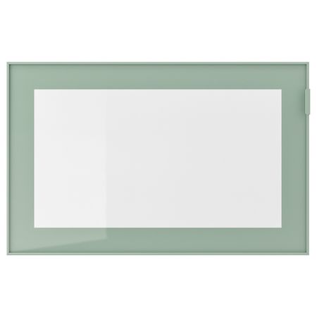 Стеклянная дверь, светлый серо-зеленый, прозрачное стекло, 60x38 см IKEA ГЛАССВИК 403.639.99