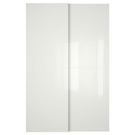 Пара раздвижных дверей, белое стекло 150x236 см IKEA FÄRVIK ФЭРВИК 793.116.26