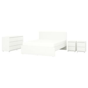 STORKLINTA Комплект мебели д/спальни, 4 предм. - белый 140x200 см