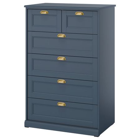 FÅGELFJÄLLET Комод с 6 ящиками - серо-синий темный 82x51x123 см