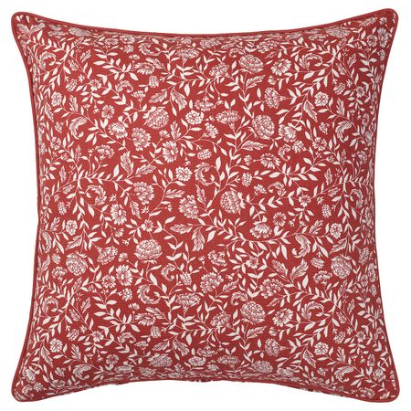 Чехол на подушку, красный, белый/с цветочным орнаментом 50x50 см IKEA EVALOUISE ЭВАЛУИЗА 804.725.24
