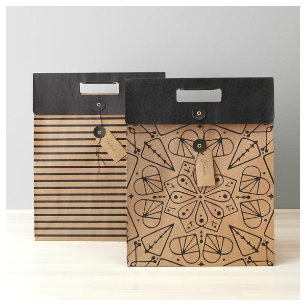 Подарочный пакет ВИНТЕР 2016, естественный, черный (33x42 см) - фото 2