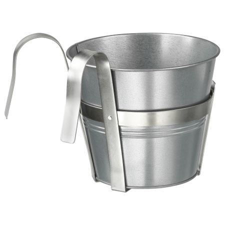 Кашпо с держателем СОККЕР, д/дома/улицы, оцинковка (17 см)