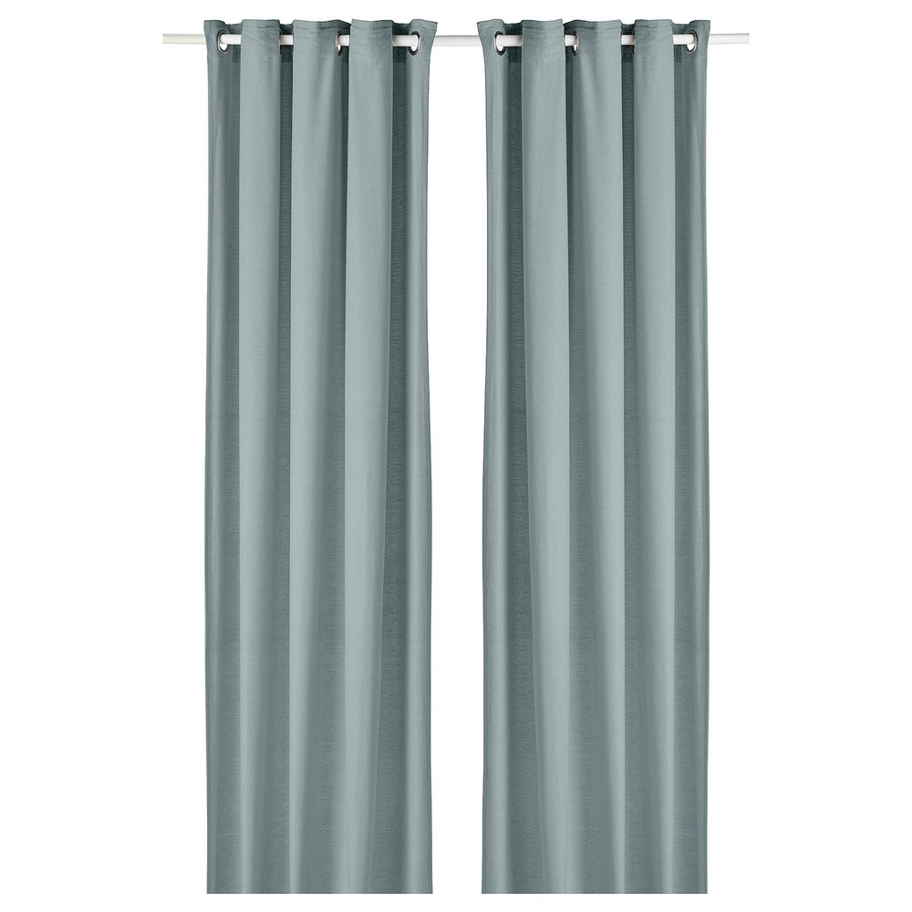 Гардины, 2 шт., голубой 145x300 см IKEA MOALINA МОАЛИНА 404.910.63 - фото 1