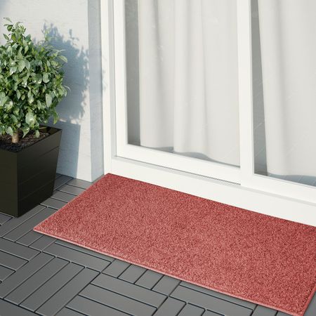 Ковер, длинный ворс, светлый коричнево-красный 57x120 см IKEA ALLERSLEV АЛЛЕРСЛЕВ 505.086.85