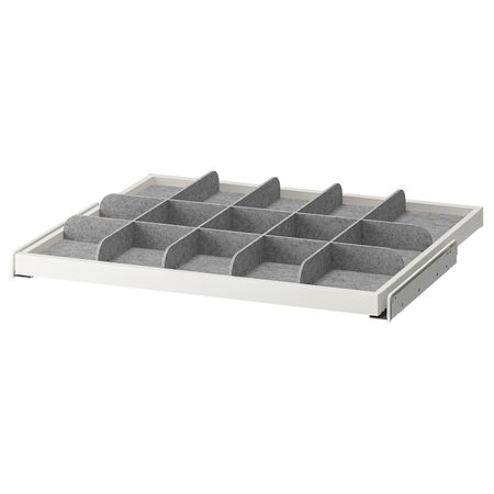 Выдвижная полка с разделителем, белый, светло-серый 75x58 см IKEA KOMPLEMENT КОМПЛИМЕНТ 793.320.11