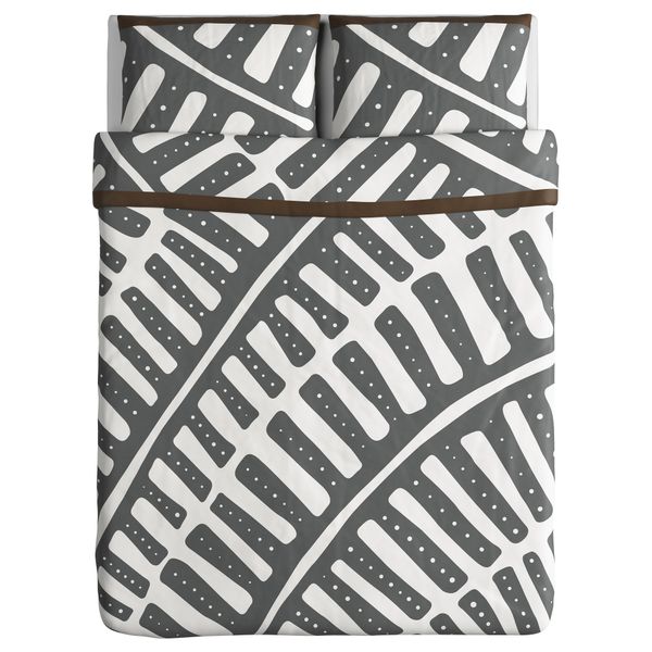 Пододеяльник и 2 наволочки СТОКГОЛЬМ, серый/белый - фото 2