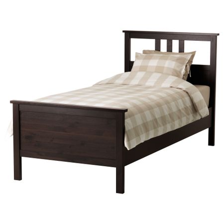 Каркас кровати ХЕМНЭС, черно-коричневый, Лонсет