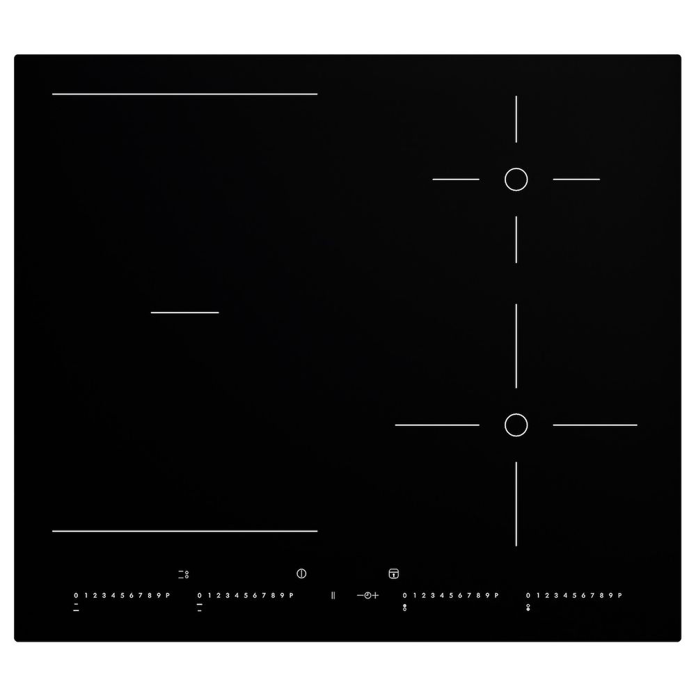 Индукционная панель, регулируемые зоны, черный 58 см IKEA OTROLIG УТРУЛИГ 403.039.34 - фото 1
