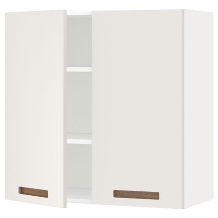 Навесной шкаф с полками, 2 дверцы МЕТОД, белый, Мэрста белый