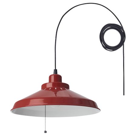 Подвесной светильник, светодиодный, 38 см, для сада, красный IKEA SOMMARLÅNKE 505.439.38