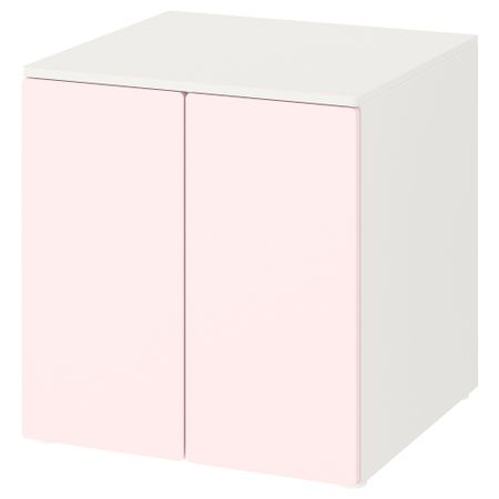 Шкаф, 60x57x63 см, белый бледно-розовый с 1 полкой IKEA PLATSA ПЛАТСАA ПЛАТСА, SMÅSTAD СМОСТАД 493.896.69