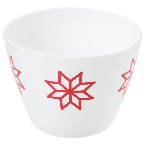 Миска ВИНТЕР 2017, звезда красный, белый (11 см) - фото 1